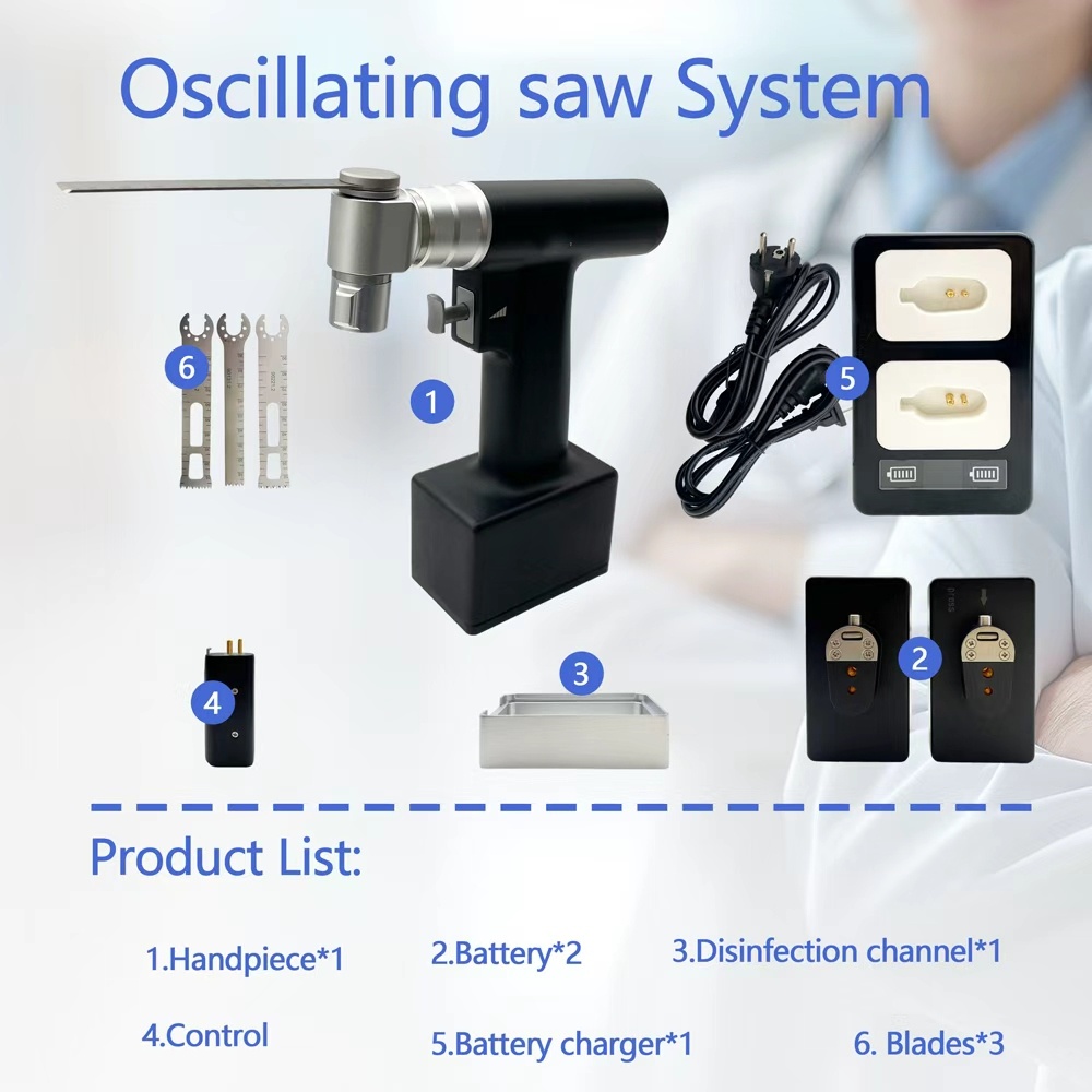 Orthopedic Oscillating Cutting Saw with Controller Surgical Set Lithium Battery Electric Instrument