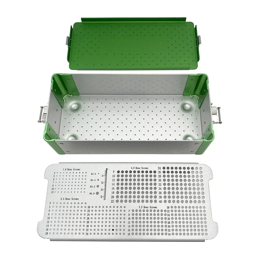 Aluminum 1.5/2.0/2.4/2.7/3.5mm Screw Caddy Orthopedic Screw sterilization box Container Veterinary Orthopedic Instruments