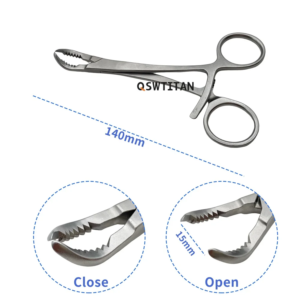 1pcs Phalanges Toothed Reduction Forceps Crab claw type Orthopedic Instrument Veterinary Autoclaveable
