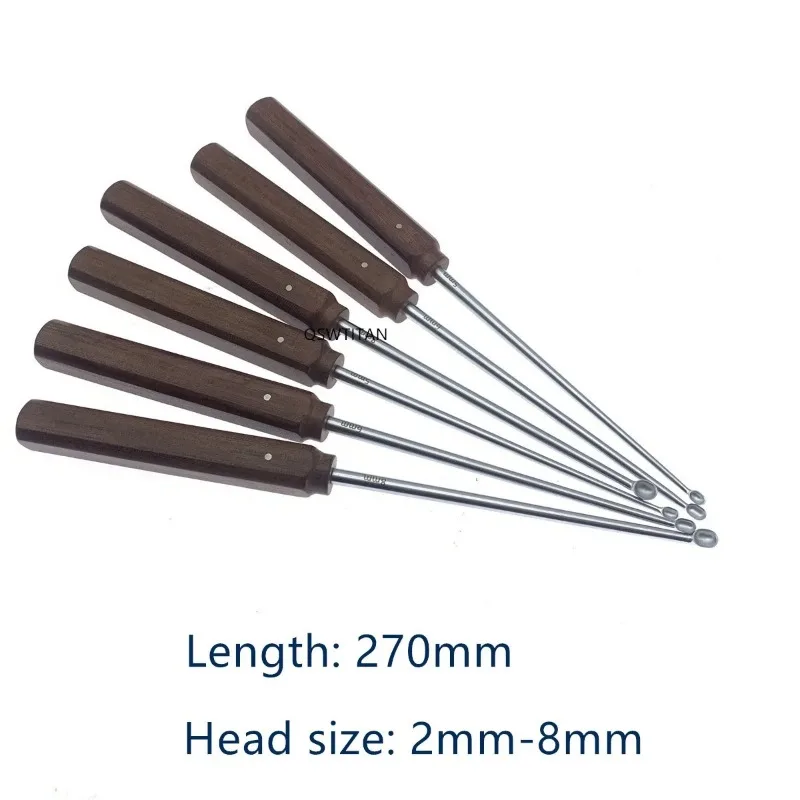 Orthopedic Curette Bone Spoon with Wooden Handle Orthopedic Surgical Instruments Stainless Steel