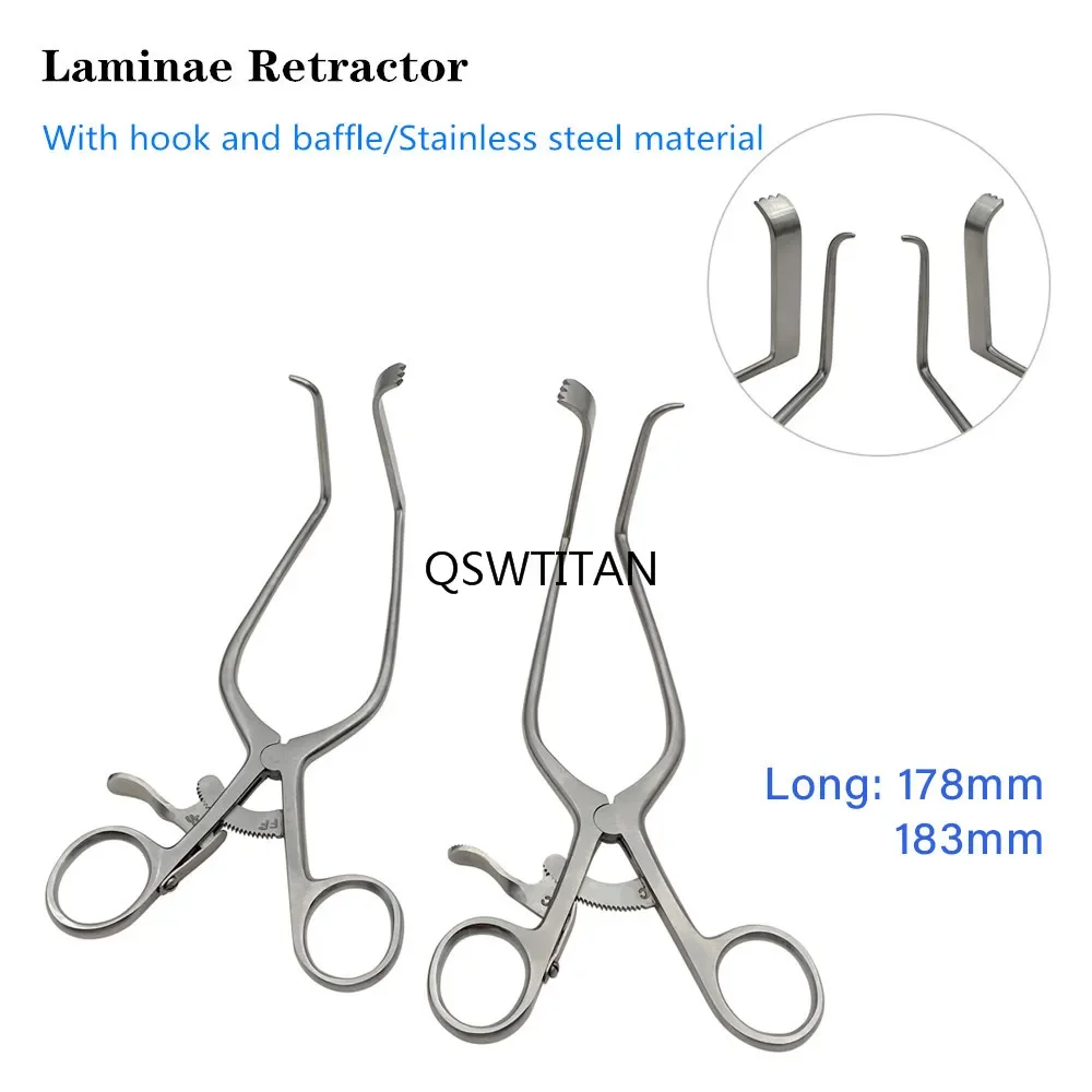 Stainless Steel Medical Lamina Retractor Cervical Vertebra with Hook and Baffle Retractor Orthopedic Instrument Pet