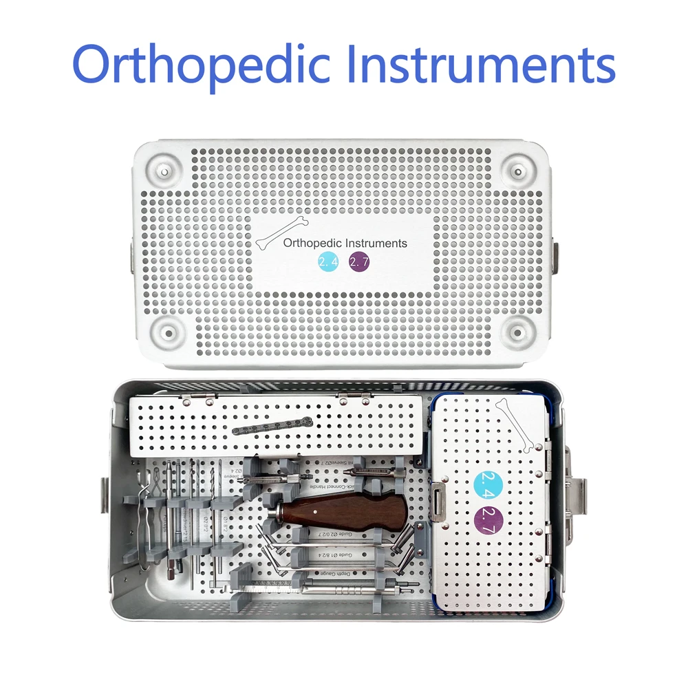 Orthopedic Surgical Instrument Set 2.4/2.7 Multi-axial Locking Plates Screw box