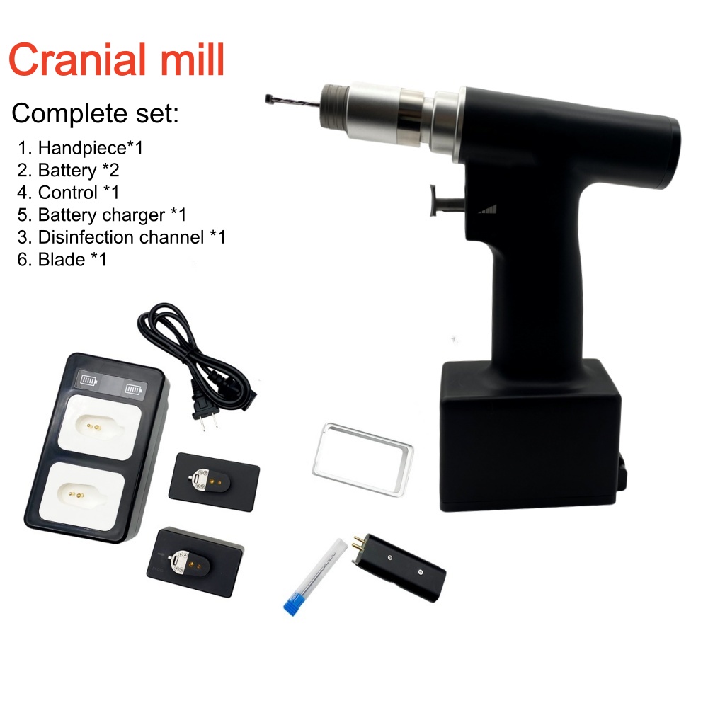 High-Speed Cranial Mill with Automatic Stop for Skull Base Surgery Neuro Craniotomy Mill Low-Vibration for Brain Surgery