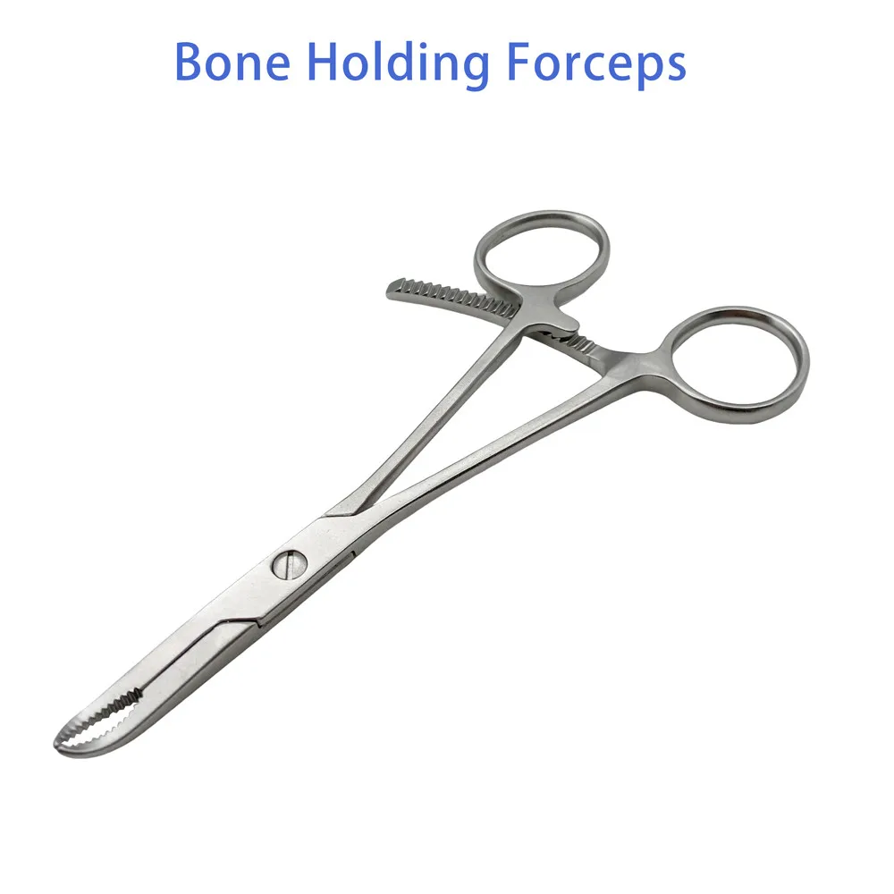 QSWTITAN Orthopedic Mini Serrated Bone Holding Forceps bone Reduction Forceps Stainless Steel Surgical Instrument