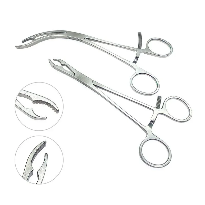 Ankle Bone Holding Forceps Straight Curved Orthopedics Instruments Bone Surgical Forceps